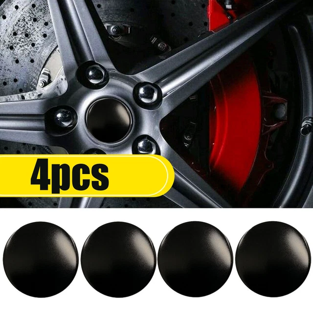 4Pcs Black Car Wheel Hub Center Hub Cap Sticker Wheel Rim Hub Cover Universal