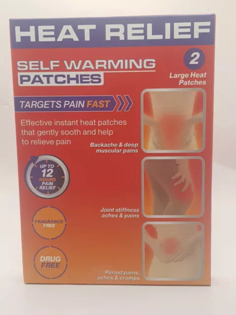 Heat Relief  Self Warming Patches (2 Large Heat Patches) (B77)