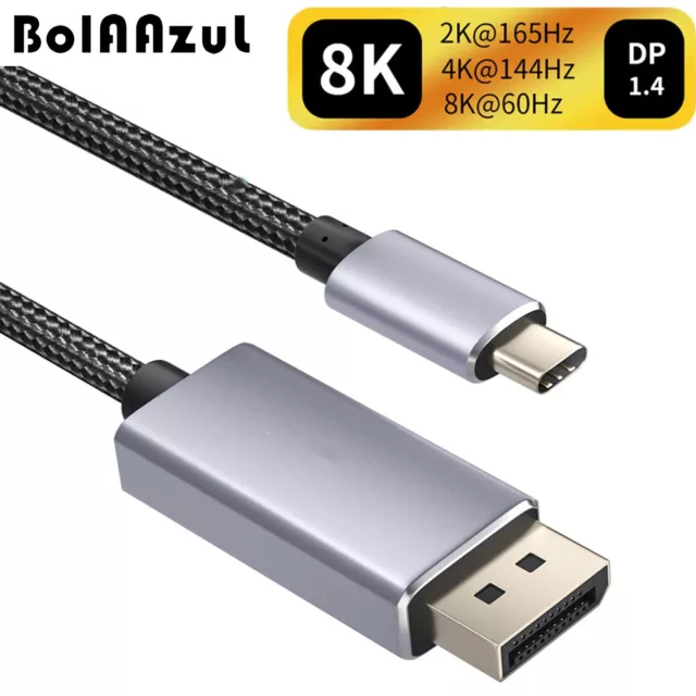 USB C to DisplayPort 1.4 Adapter Cable 8K@60Hz 4K@144Hz Type C to DP 1.4 for Mac