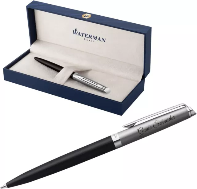 WATERMAN® Kugelschreiber Modell Hemisphere Black C.C. mit Gravur graviert