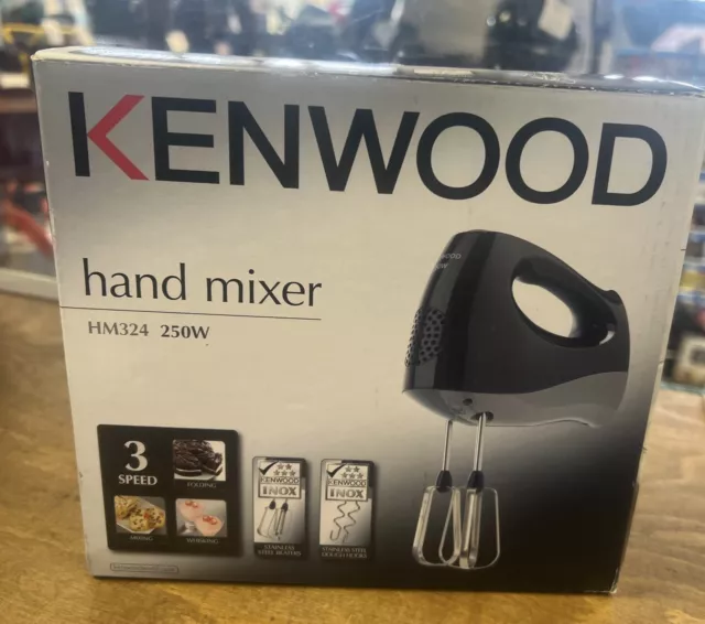 Kenwood Hand-Held Whisker/Kneader Hm324  3 Speed With 2  Beaters Stainless Steel