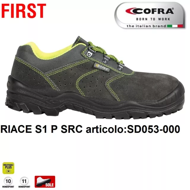 SCARPE ANTINFORTUNISTICA COFRA RIACE S1 P SRC pelle scamosciata forata