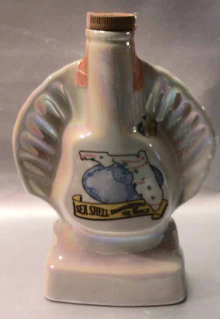 JIM BEAM FLORIDA SEASHELL WHISKEY DECANTER VINTAGE 1968 ~ Iridescent Finish