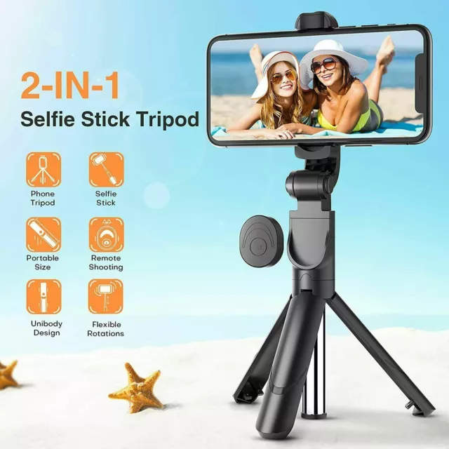 Telescopic Selfie Stick Bluetooth Tripod Monopod Phone Holder for Samsung iPhone