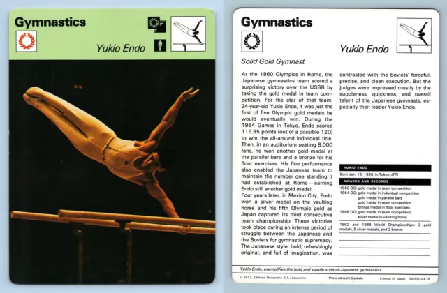 Yukio Endo - Gymnastics - 1977-9 Sportscaster Rencontre Card