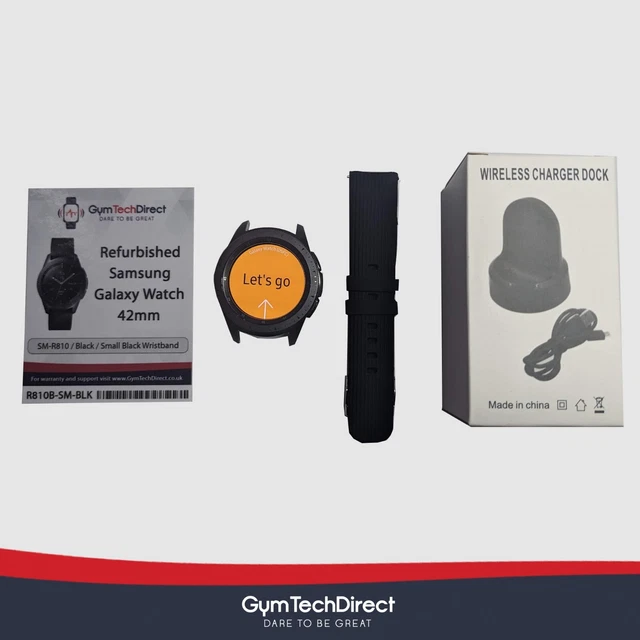 SAMSUNG GALAXY WATCH 42mm SM R810 Smartwatch Black Large Black