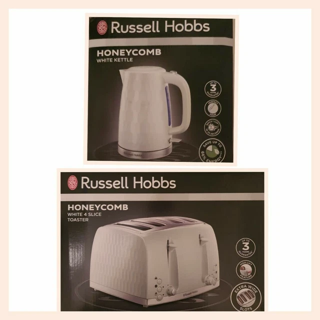 RUSSELL HOBBS White Kettle And 4 Slice Toaster Set £58.00