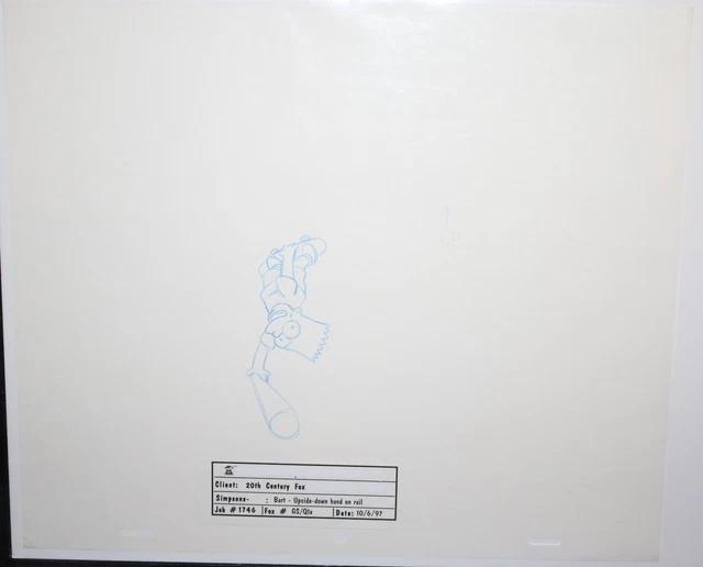 The Simpsons Pencil Animation Drawing - Bart Upsidedown on Skateboard GS/Q1a