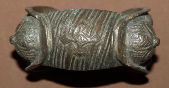 Antique Greek Hand Made Bronze Fertility Crusader Bracelet