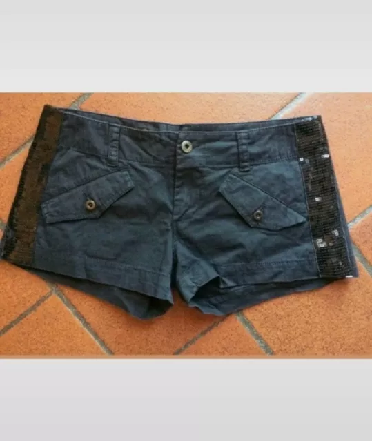 pantaloni pantaloncini shorts Pinko, colore nero con brillantini, taglia 40