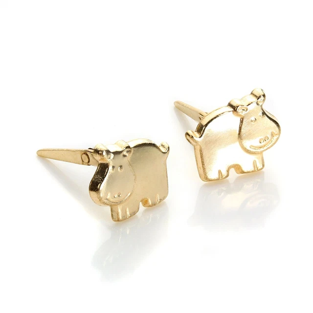 Boucles D'oreilles Créoles Thierry MUGLER - Plaqué Or Rose - Clous - Réf. T31205PZ - Neuf étiqueté