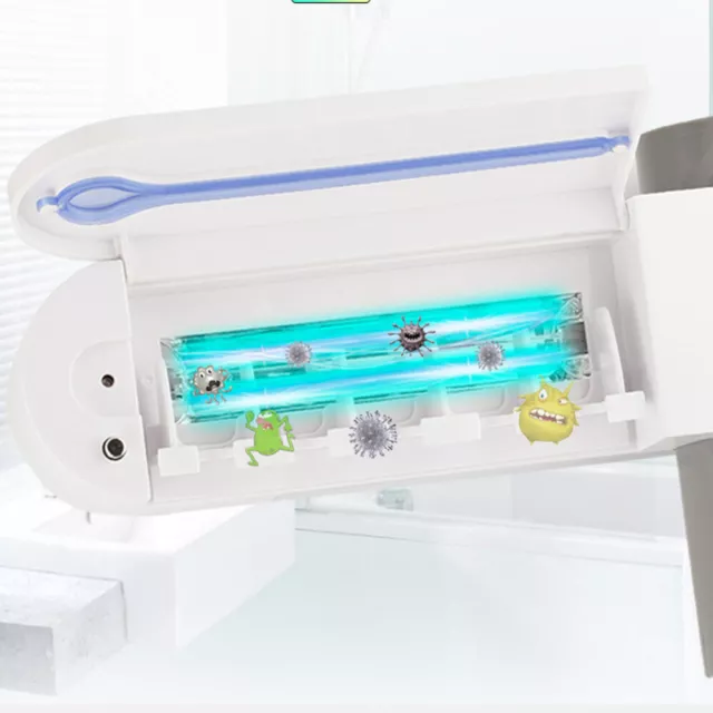 Sterilizzatore UV per spazzolino 5 alloggi in ABS con porta dentifricio 3