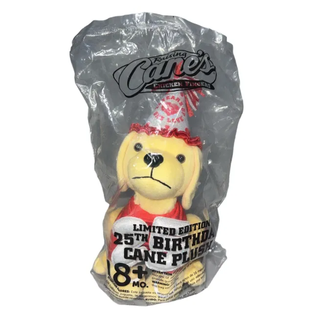 Raising Cane's PLUSH Limited Edition 25th Birthday Cane Dog 2022 New In Package