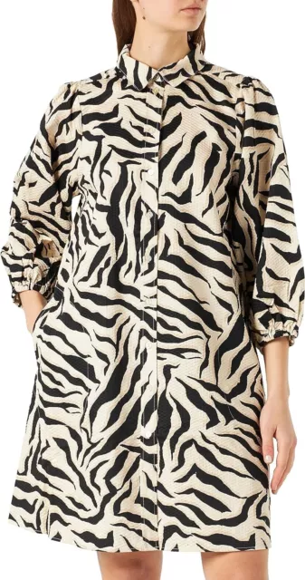 Part Two Shirt Dress Women UK6 (34) Eleinapw Dr Casual Relaxed Zebra Print Dress