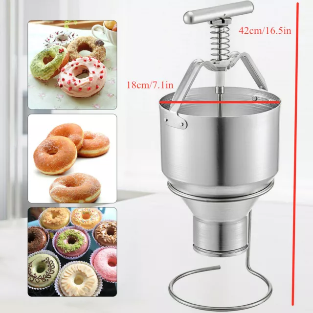 Manual Donut Depositor Dropper Plunger Dough Batter Dispenser Hopper Maker 5L