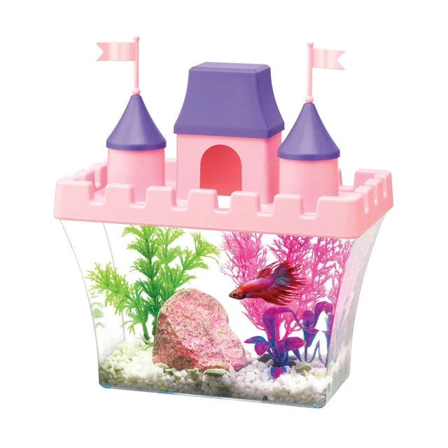 Aqueon 0.5 Gallon Princess Castle Aquarium Kit Pink 8.2″ x 4.8″ x 8.5″