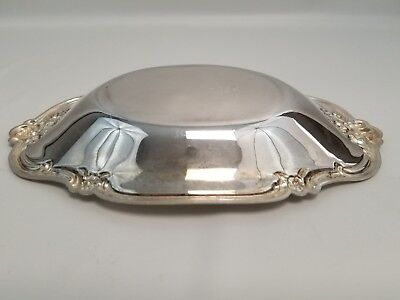 International Silver Plate Oval Tray 448 Nut Candy Dish Roses Shabby Vic Chic 4