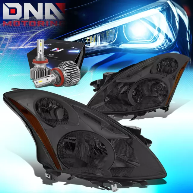 FOR 2010-2012 Nissan ALTIMA SEDAN OE HEADLIGDHT LAMP W/LED KIT SLIM STYLE SMOKED