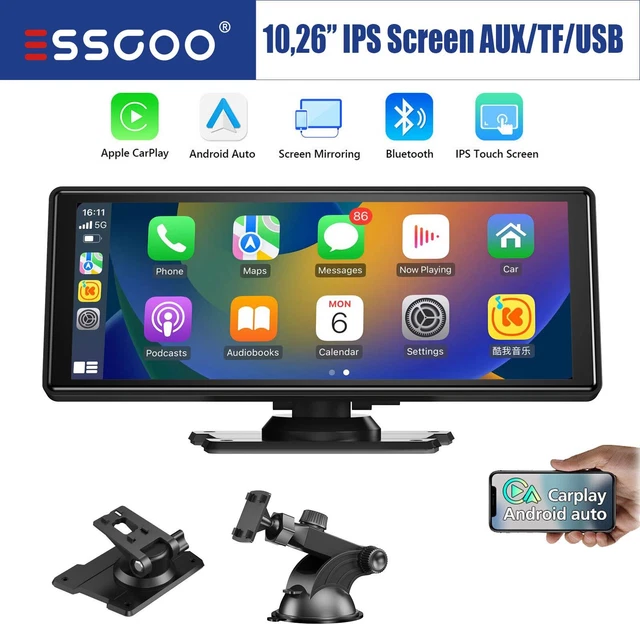 10,26 pollici portatile Bluetooth Car Stereo con Carplay/Android Auto