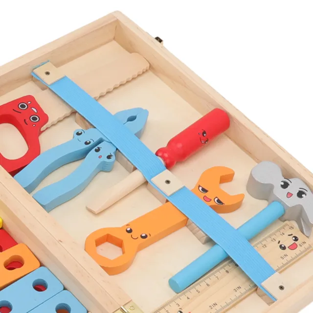 Wooden Toolbox Toys Fine Workmanship DIY Toolbox Puzzle Toy Educational Cons FST