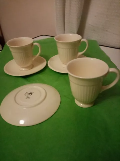 Wedgwood of Etruria & Barlaston EDME cups & saucers x 3.