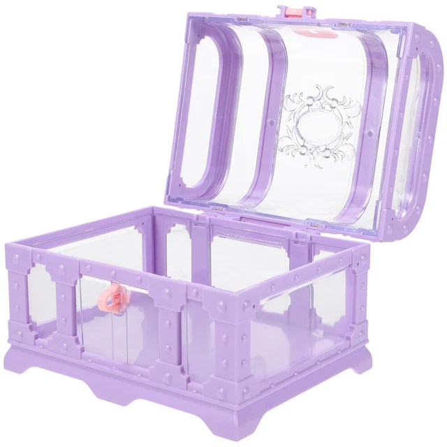 Caja del tesoro caja del tesoro plástico caja del tesoro pecho caja de recuerdo púrpura
