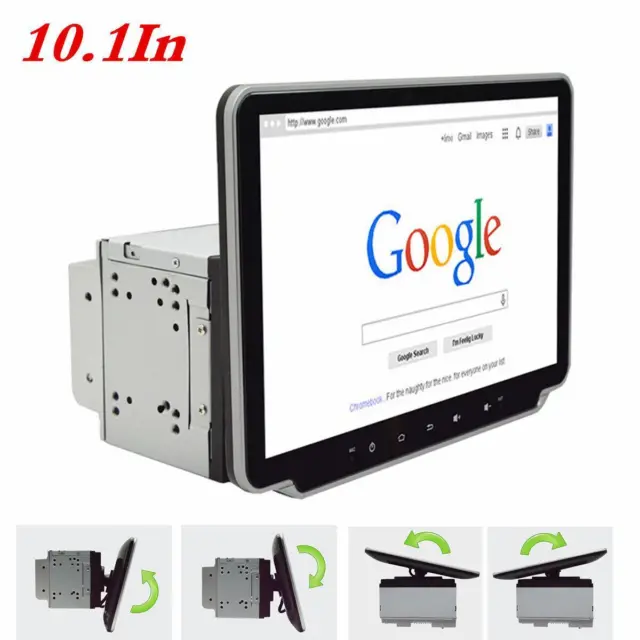 10.1in 2DIN Car Rotatable MP5 Player Stereo Radio Android 9.1 Quad Core GPS 16G