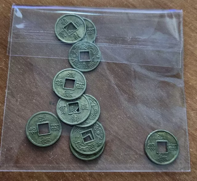 LOTE DE 10 MONEDAS Feng Shui monedas de la suerte.