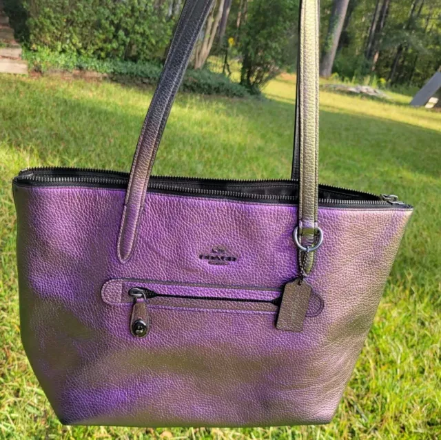COACH RAINBOW IRIDESCENT TAYLOR Oil Slick HOLOGRAM Shoulder Tote Bag 250.00 PicClick