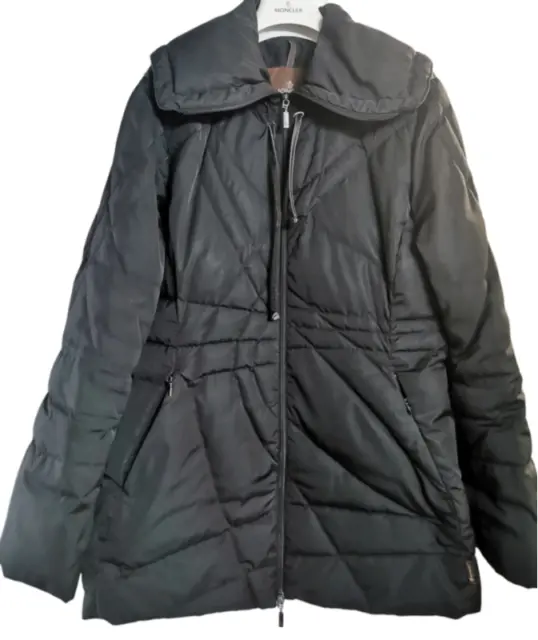 Doudoune Mi-Longue Femme MONCLER Taille 4 (XL) - Couleur Noire - Duvet Plume