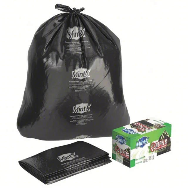 MINT-X Trash Bag, 56 gal., LLDPE, Black, PK100 MX4347STB