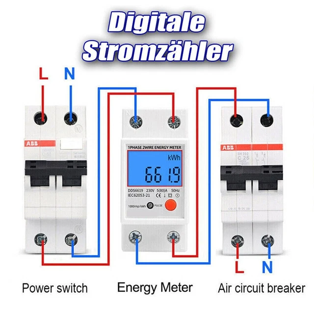 Tout Neuf Électricité Mètre LCD Numérique Mètre Utile AC Mètre din Rail