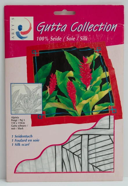 Seidentuch, ARTY'S Gutta Collection, "Alpinia" 110 x 110 cm, Pongé 5