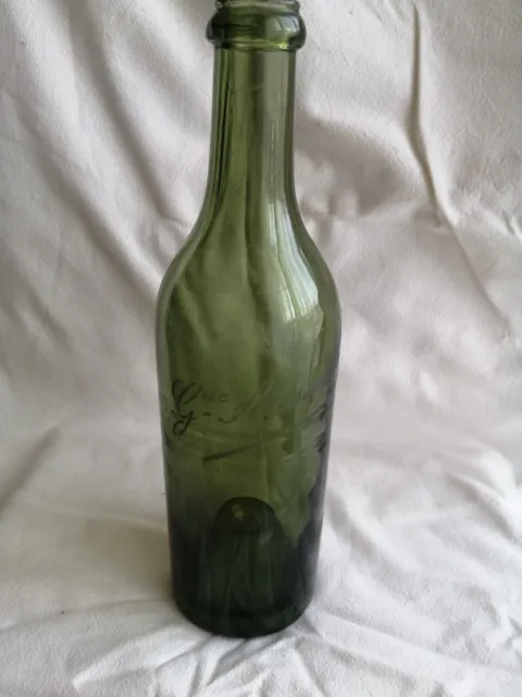 Ancienne bouteille grande absinthe gravé à la acide