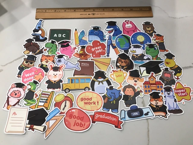 COLLECTION OF 50 School/Graduation Themed Stickers/Decals - free ...