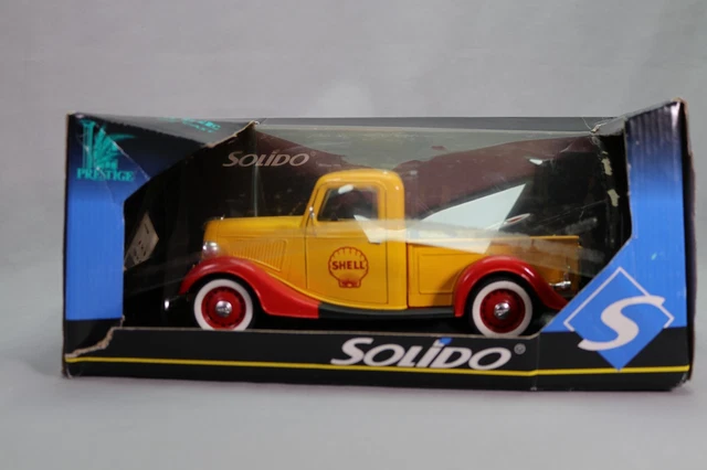 LJ707 SOLIDO PRESTIGE 8002 1/18 1:18 Voiture Ford pick up V8 dépanneuse Shell