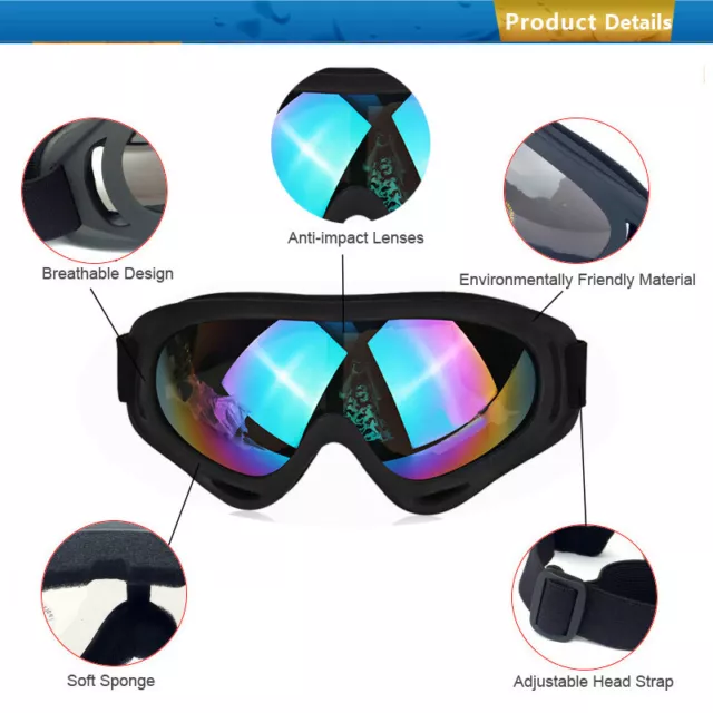 Motorcycle Ski Goggles Snowboard Skating Glasses Eyewear Outdoor Sport Dirt Bike