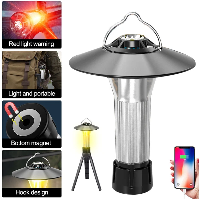 USB Power/Rechargeable LED Flashlight Camping Tent Light Torch Lantern Lamp