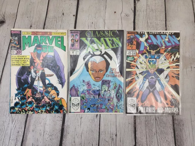 Vintage Marvel Comic Book Lot/3 ~ Nightcrawler, Classic X-Men, & X-Men Uncanny