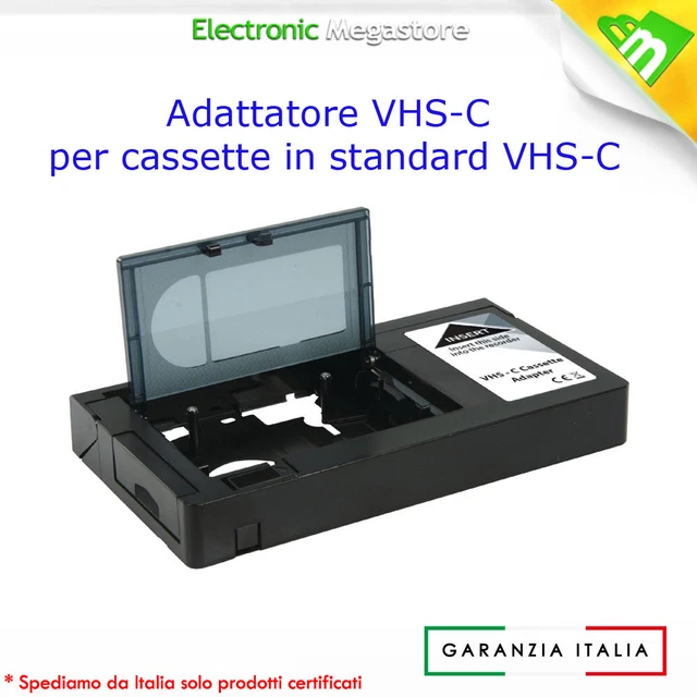 Adattatore Per Cassette VHS-C - Compatibile Con Nastri 1,2 Mm, Funzionamento A Un Tasto, Motorizzato