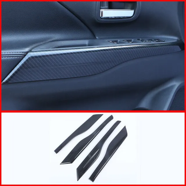 Carbon Fiber Inner Door Armrest Cover Trim Fit For Mitsubishi Outlander 2013-19