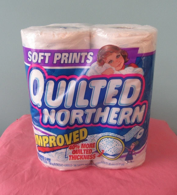 VINTAGE QUILTED NORTHERN Soft Prints Blue Flowers 4 Pack Toilet Paper