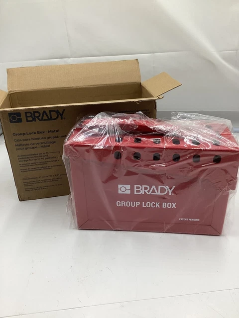 Brady 13 Lock Portable Metal Group Lock Box 6" x 9" x 3.5" Safety Lockout