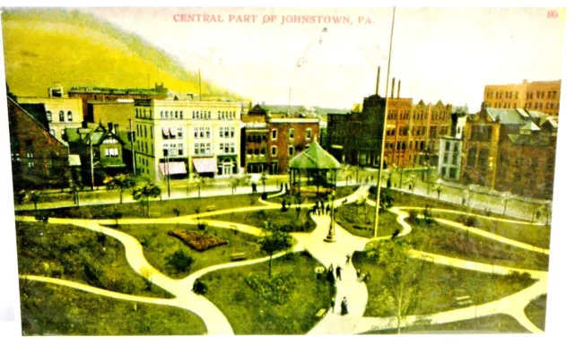 Reprint Vintage Print Central Part Of Johnstown Pa 17" X 11"