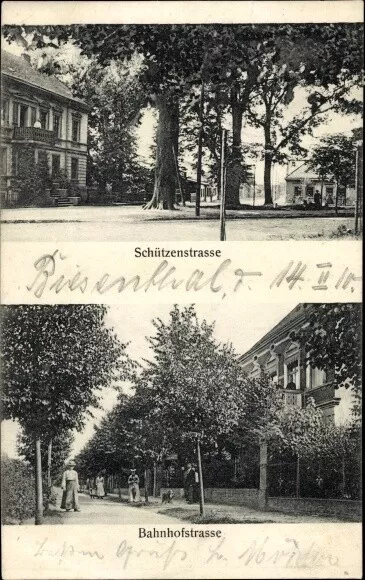 Ak Biesenthal in der Mark, Schützenstraße, Bahnhofstraße - 3533087