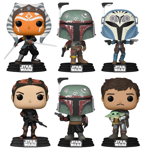 Funko Pop Lotto Pacchetto Di 6 Star Wars Il Mandalorian - Ahsoka,Boba Fett & Più