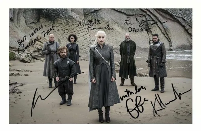 Game Of Thrones Cast Of 6 Autograph Signed Photo Poster