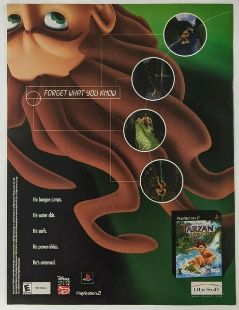 Tarzan Untamed Print Ad Game Poster Art PROMO Original PlayStation 2 PS2 Disney