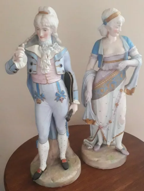 Antque Paul  Duboy Figures Man &  Woman  19 in France 18th 19th century