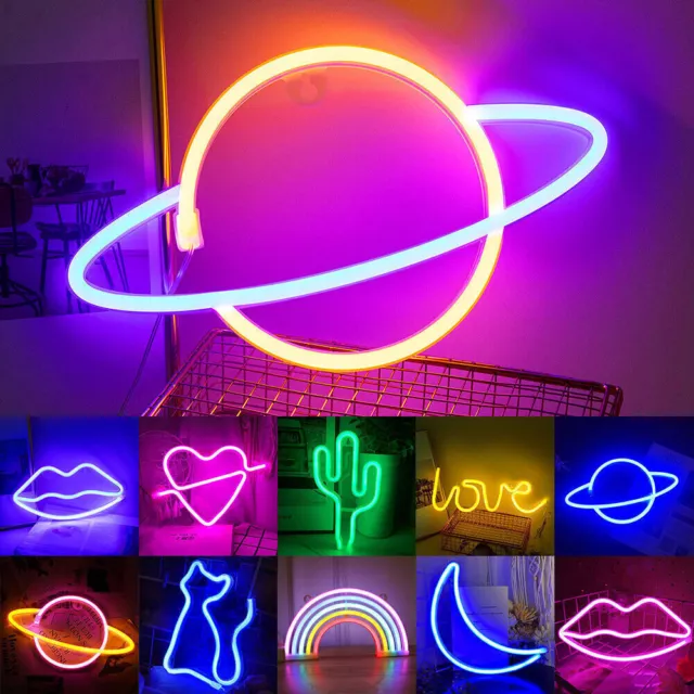 LED Lampe Neon Licht Leuchte Leuchtschrift Nachttischlampe  Hintergrund Deko